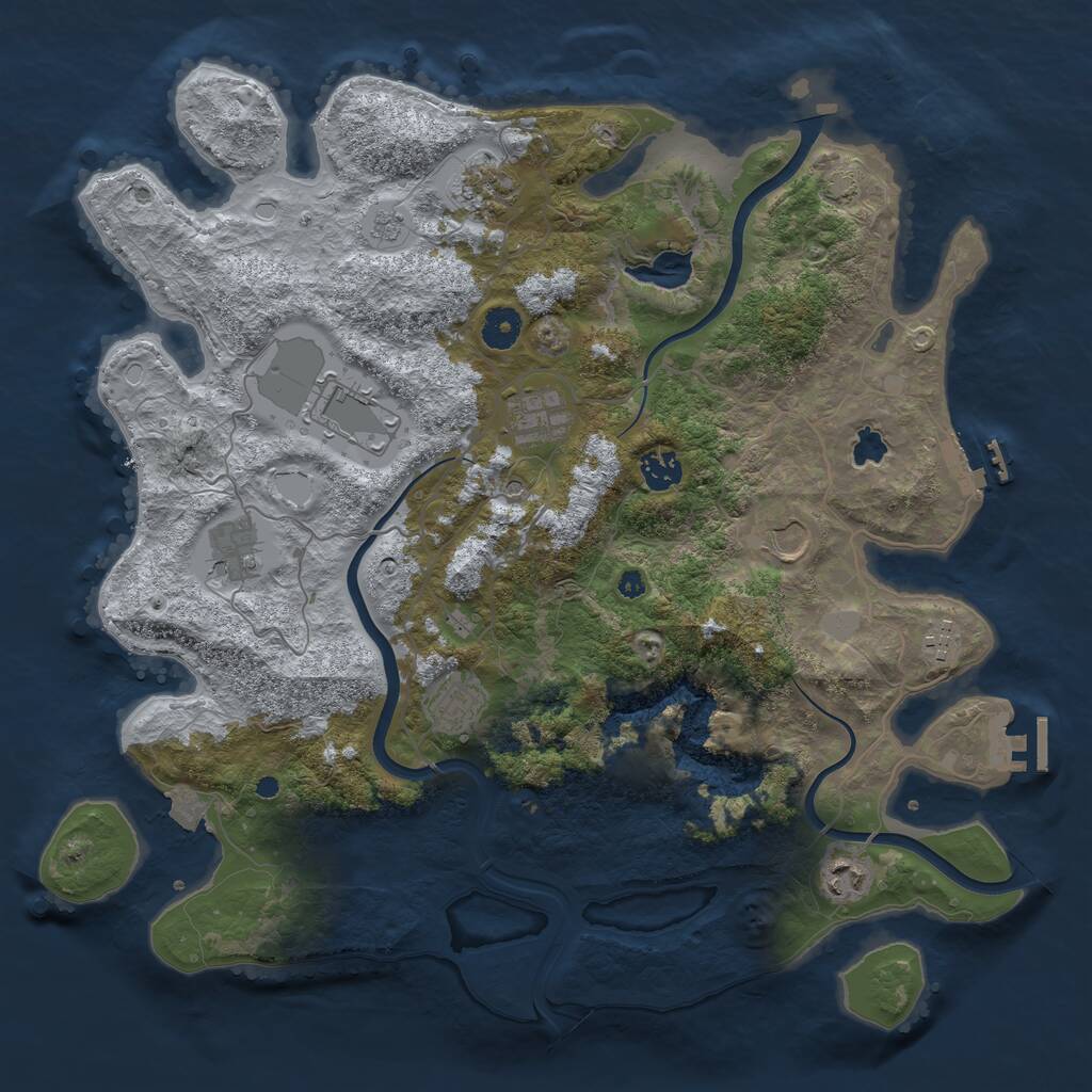 Rust Map: Procedural Map, Size: 4000, Seed: 118854214, 15 Monuments