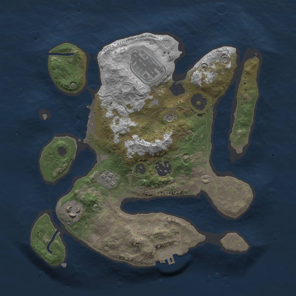 Rust Map: Procedural Map, Size: 2750, Seed: 5, 12 Monuments