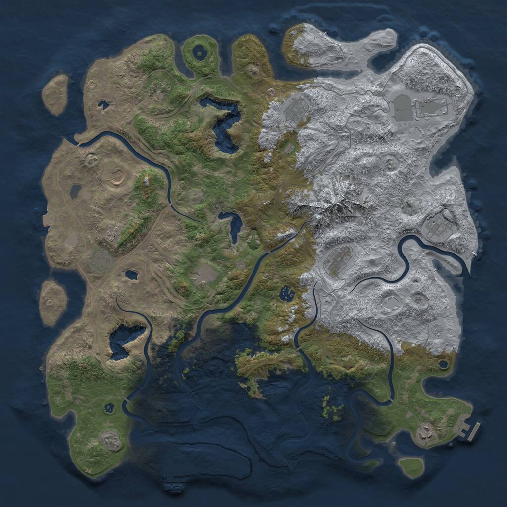 Rust Map: Procedural Map, Size: 5000, Seed: 3212, 17 Monuments