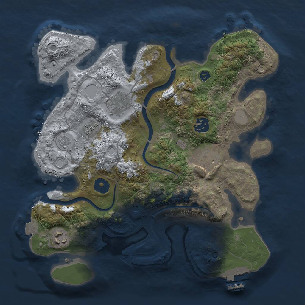 Rust Map: Procedural Map, Size: 3000, Seed: 42000000, 10 Monuments