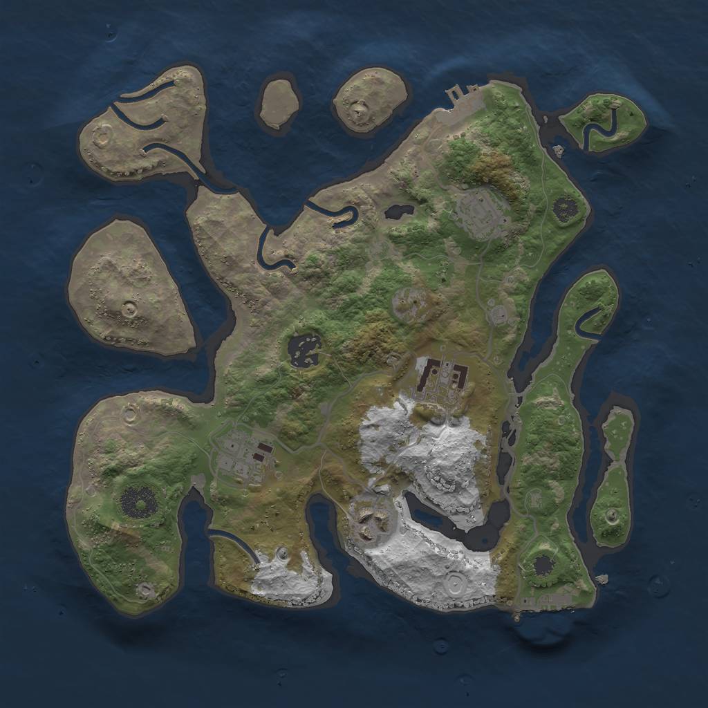 Rust Map: Procedural Map, Size: 3000, Seed: 1388540511, 12 Monuments
