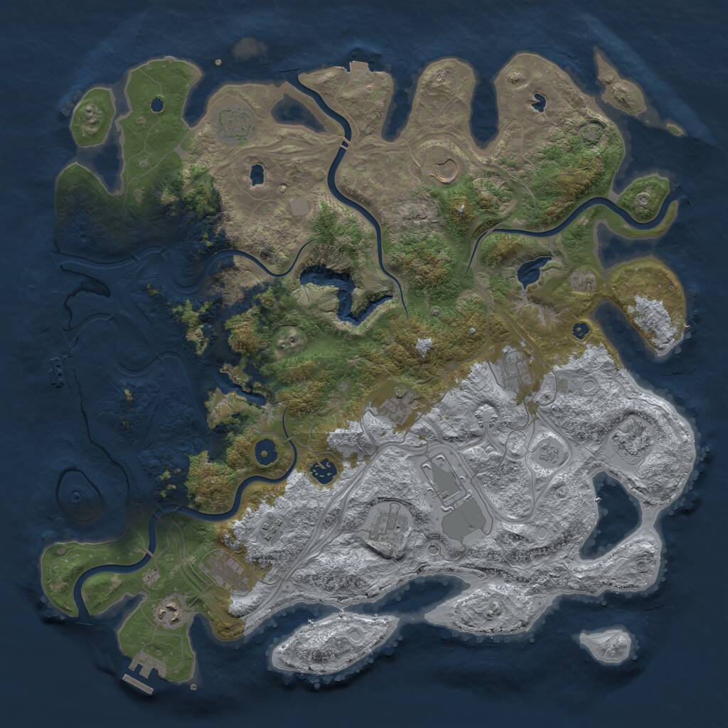 Rust Map: Procedural Map, Size: 4500, Seed: 477179152, 17 Monuments