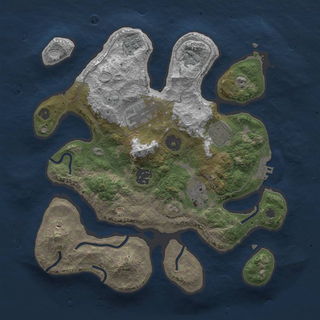 Rust Map: Procedural Map, Size: 3000, Seed: 1925732965, 11 Monuments