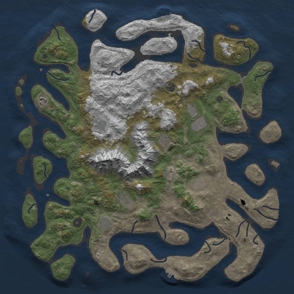 Rust Map: Procedural Map, Size: 5000, Seed: 20481, 17 Monuments