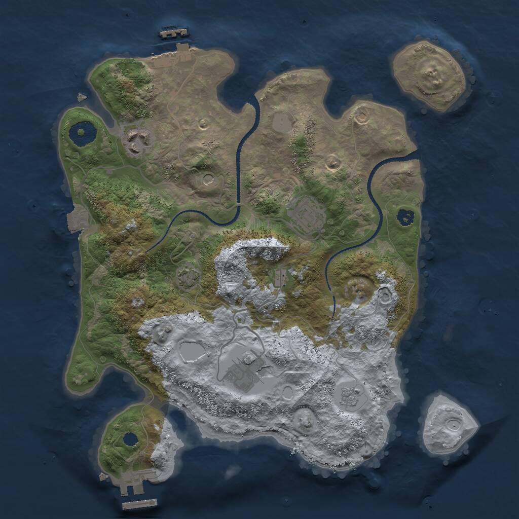 Rust Map: Procedural Map, Size: 3000, Seed: 132638312, 9 Monuments