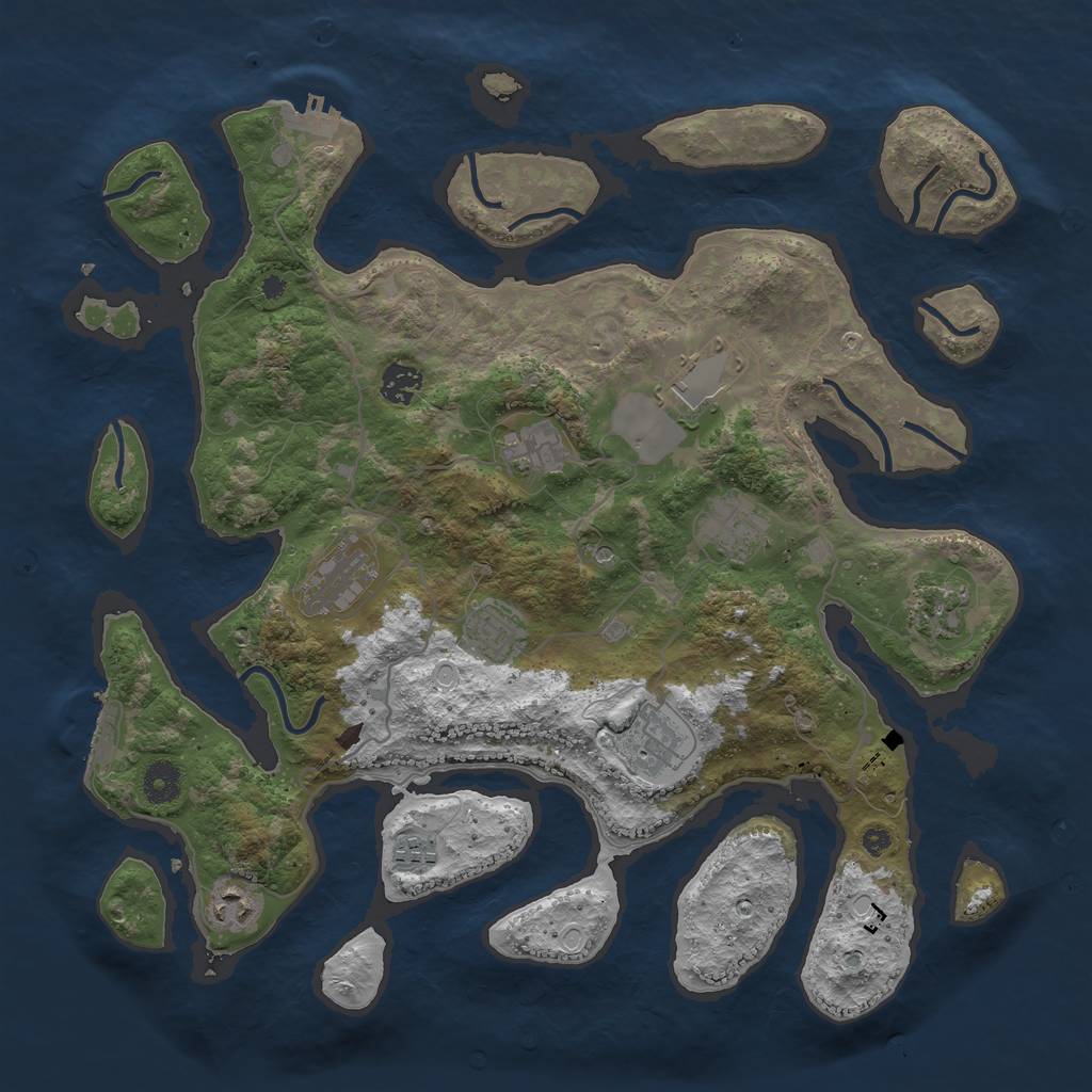 Rust Map: Procedural Map, Size: 4000, Seed: 785621418, 18 Monuments
