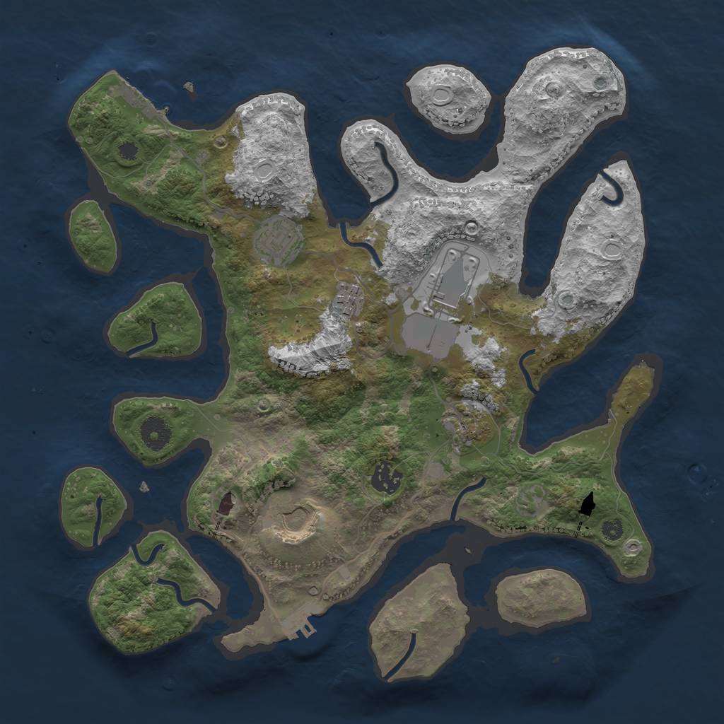 Rust Map: Procedural Map, Size: 3500, Seed: 232701919, 14 Monuments