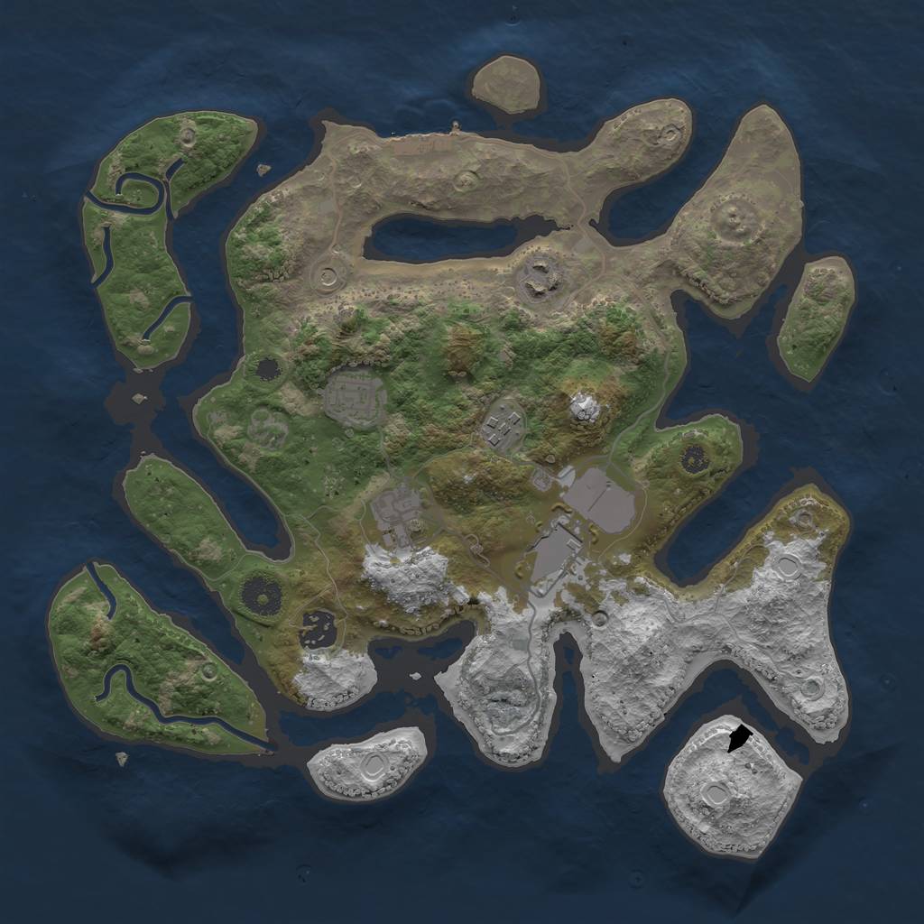 Rust Map: Procedural Map, Size: 3500, Seed: 900092, 13 Monuments
