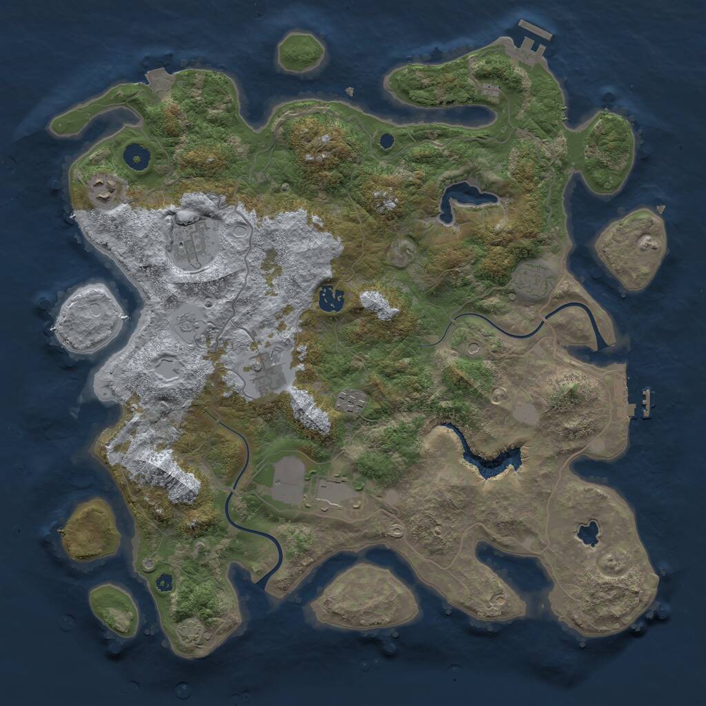 Rust Map: Procedural Map, Size: 4000, Seed: 1567598981, 13 Monuments