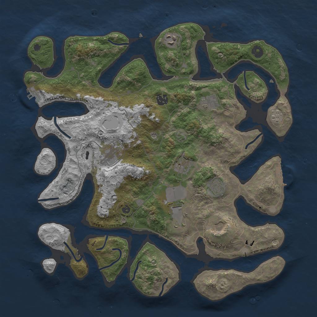 Rust Map: Procedural Map, Size: 4000, Seed: 4196, 17 Monuments