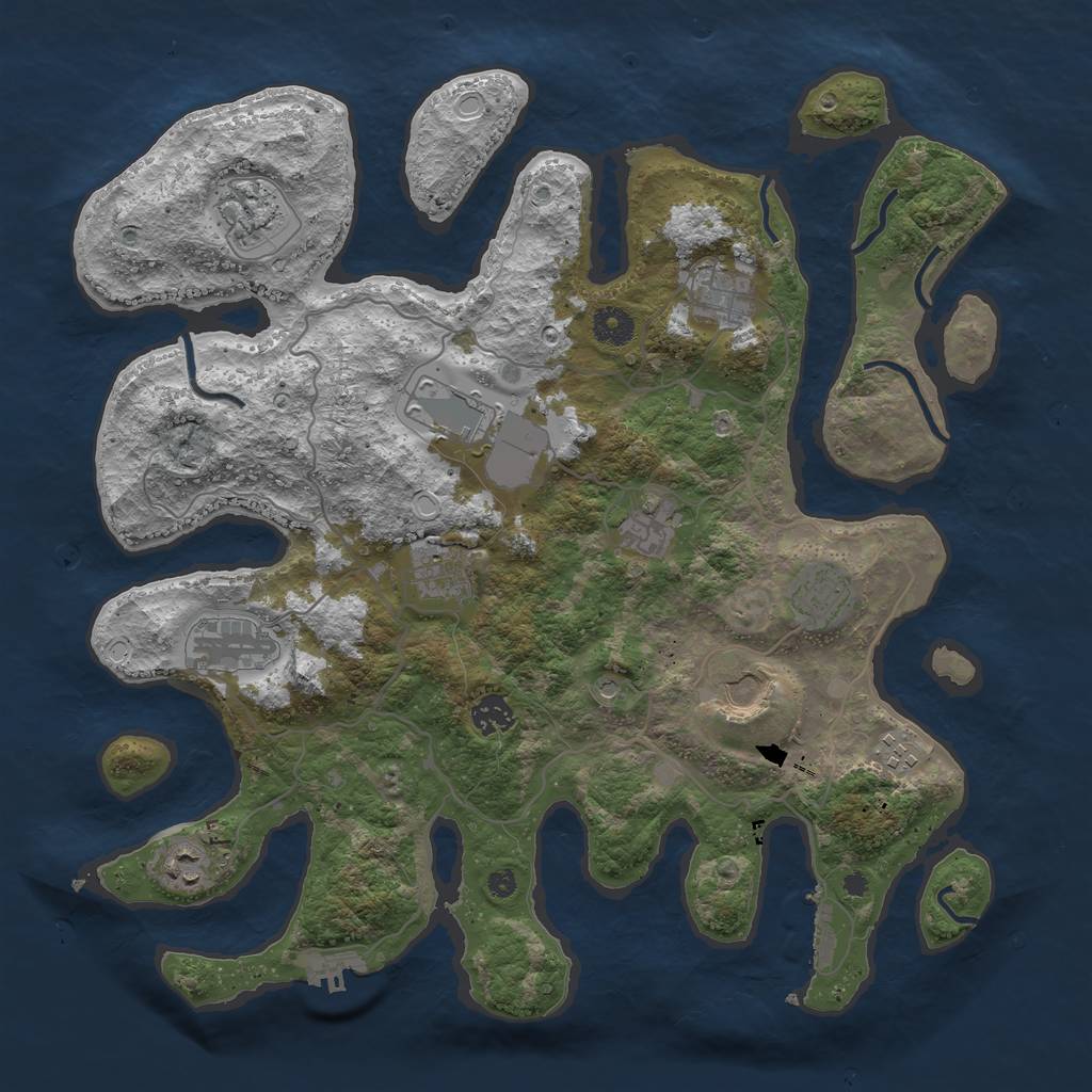 Rust Map: Procedural Map, Size: 4000, Seed: 1113070, 19 Monuments