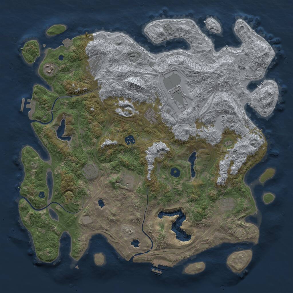 Rust Map: Procedural Map, Size: 4500, Seed: 7753286, 16 Monuments