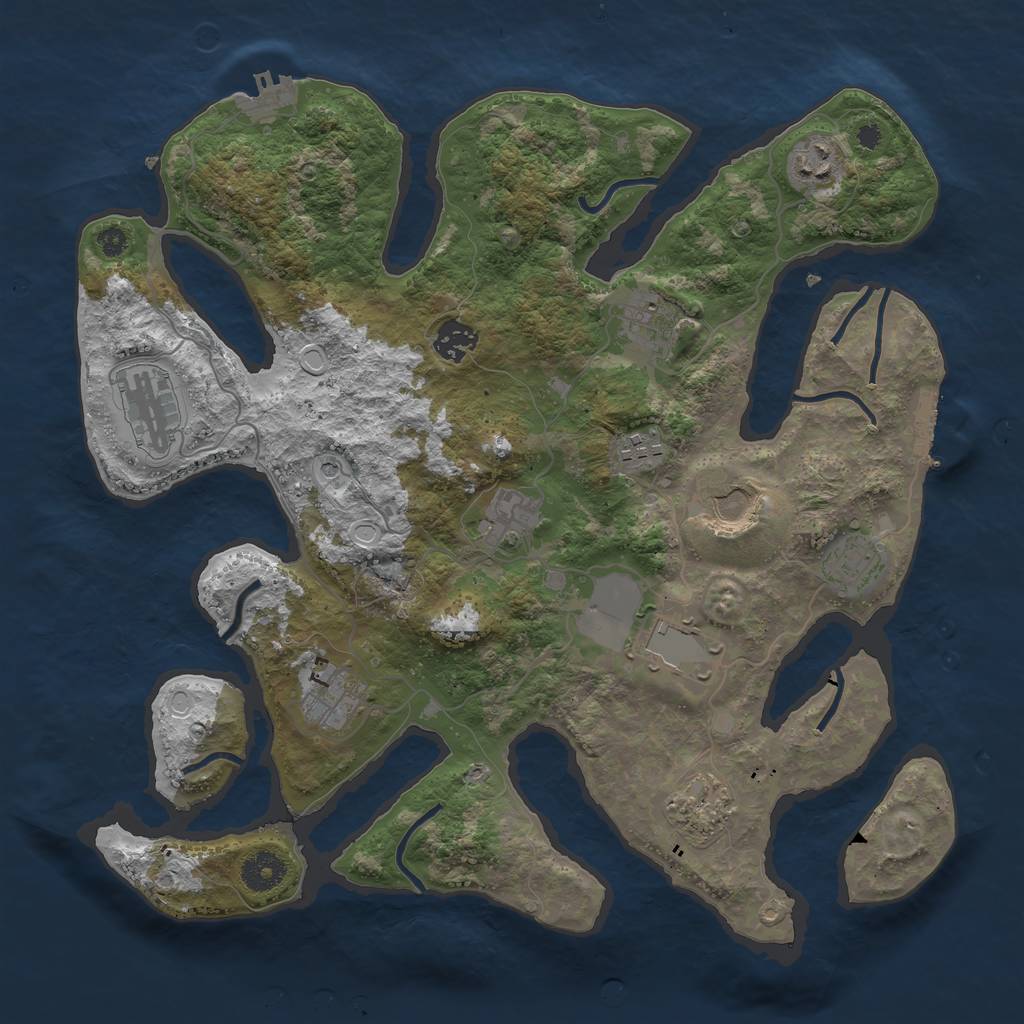 Rust Map: Procedural Map, Size: 3700, Seed: 1478457635, 19 Monuments