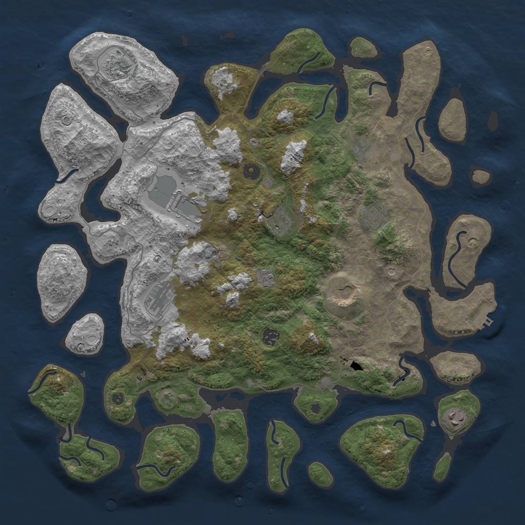 Rust Map: Procedural Map, Size: 4600, Seed: 973154679, 17 Monuments