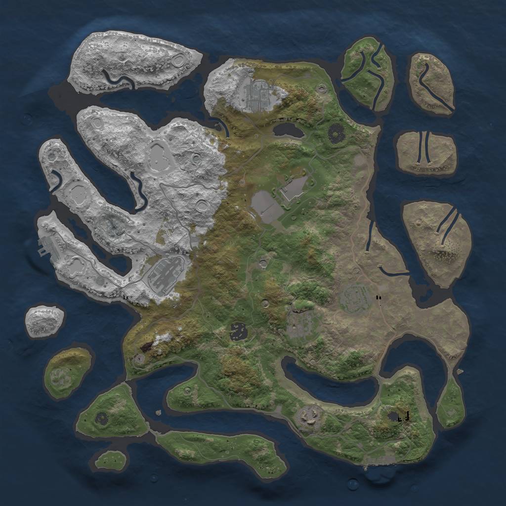 Rust Map: Procedural Map, Size: 4000, Seed: 1298464155, 15 Monuments