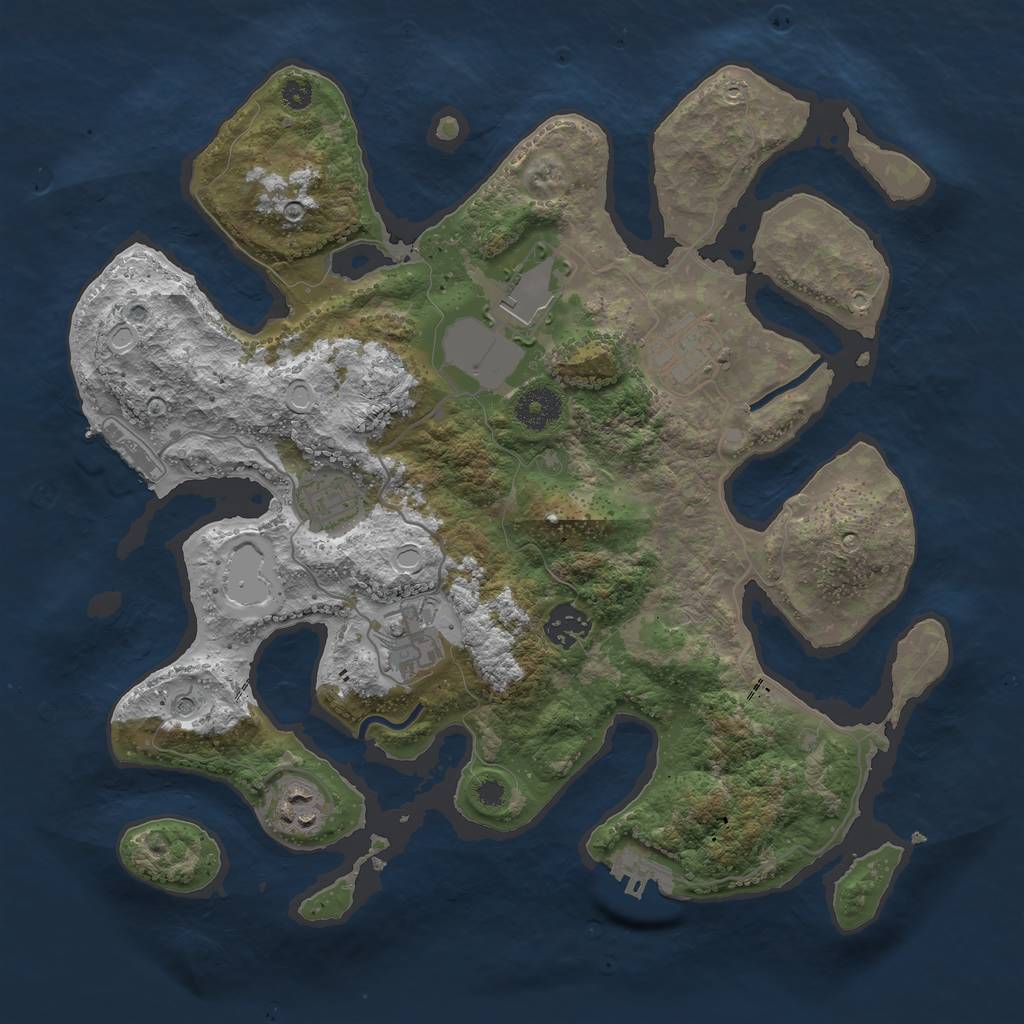 Rust Map: Procedural Map, Size: 3500, Seed: 20210912, 14 Monuments