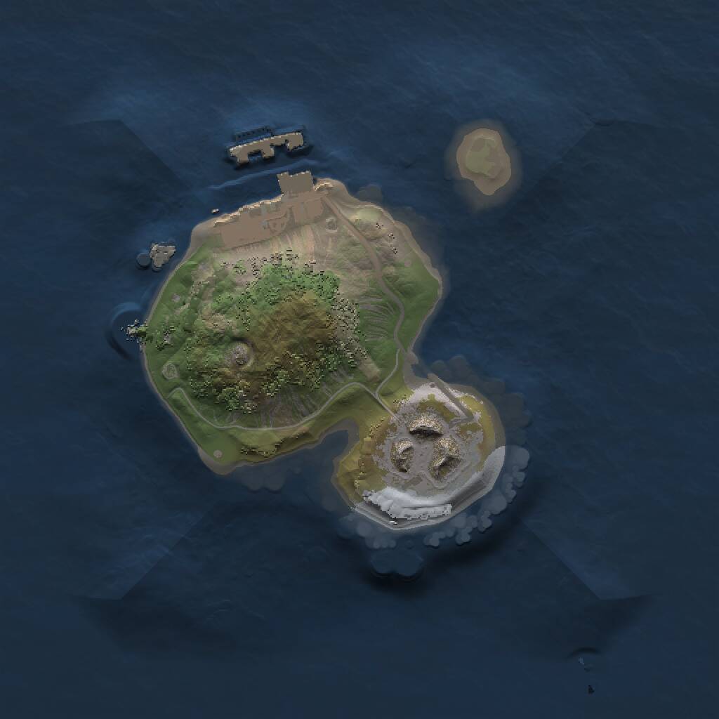 Rust Map: Procedural Map, Size: 1500, Seed: 621671, 3 Monuments