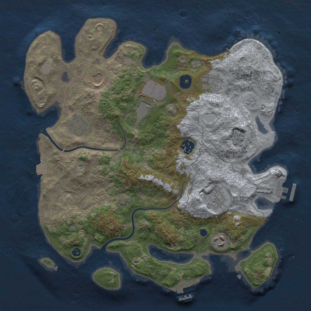 Rust Map: Procedural Map, Size: 3500, Seed: 1569739, 14 Monuments