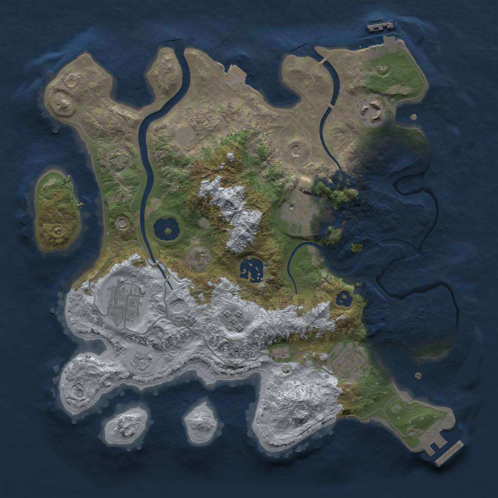 Rust Map: Procedural Map, Size: 3000, Seed: 548596, 12 Monuments