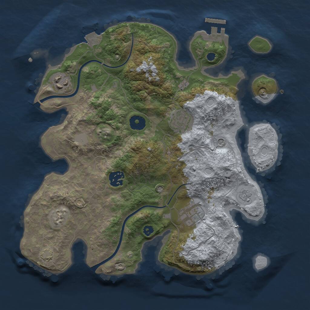 Rust Map: Procedural Map, Size: 3000, Seed: 20289966, 9 Monuments