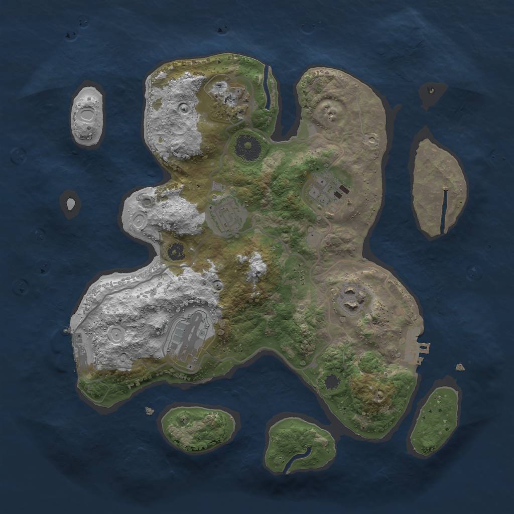 Rust Map: Procedural Map, Size: 3000, Seed: 1964691789, 12 Monuments