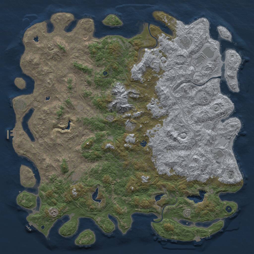 Rust Map: Procedural Map, Size: 6000, Seed: 25988008, 17 Monuments