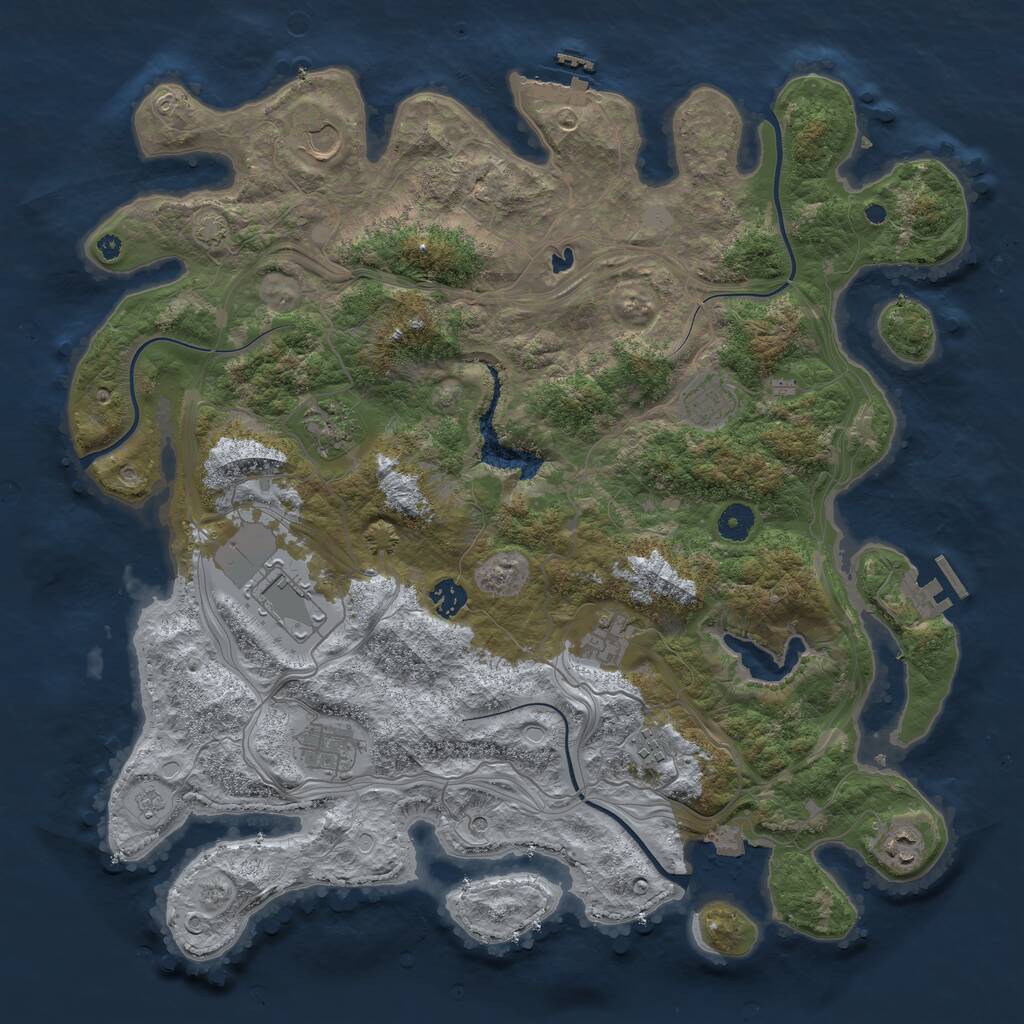Rust Map: Procedural Map, Size: 4250, Seed: 30870, 15 Monuments