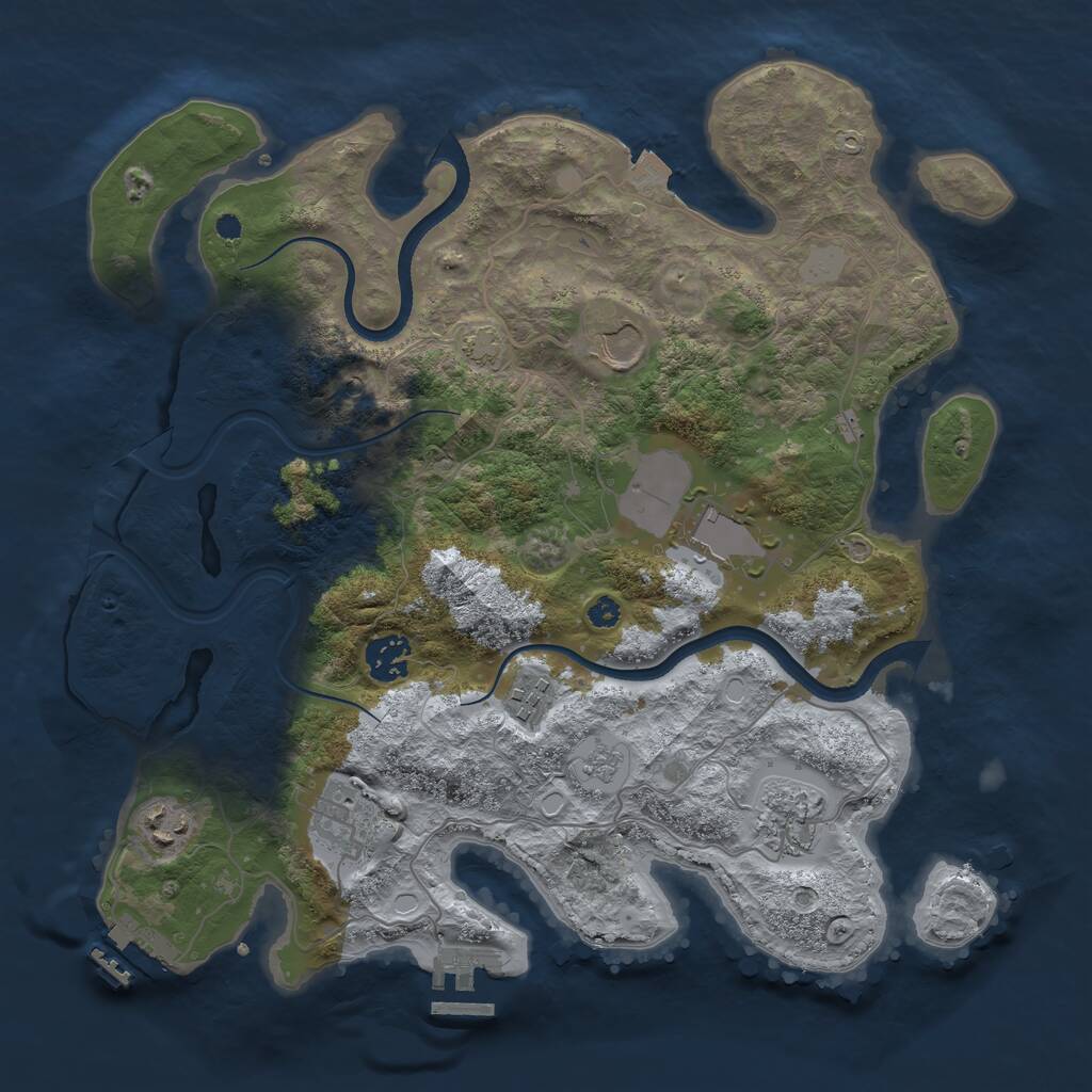 Rust Map: Procedural Map, Size: 3500, Seed: 15425, 13 Monuments