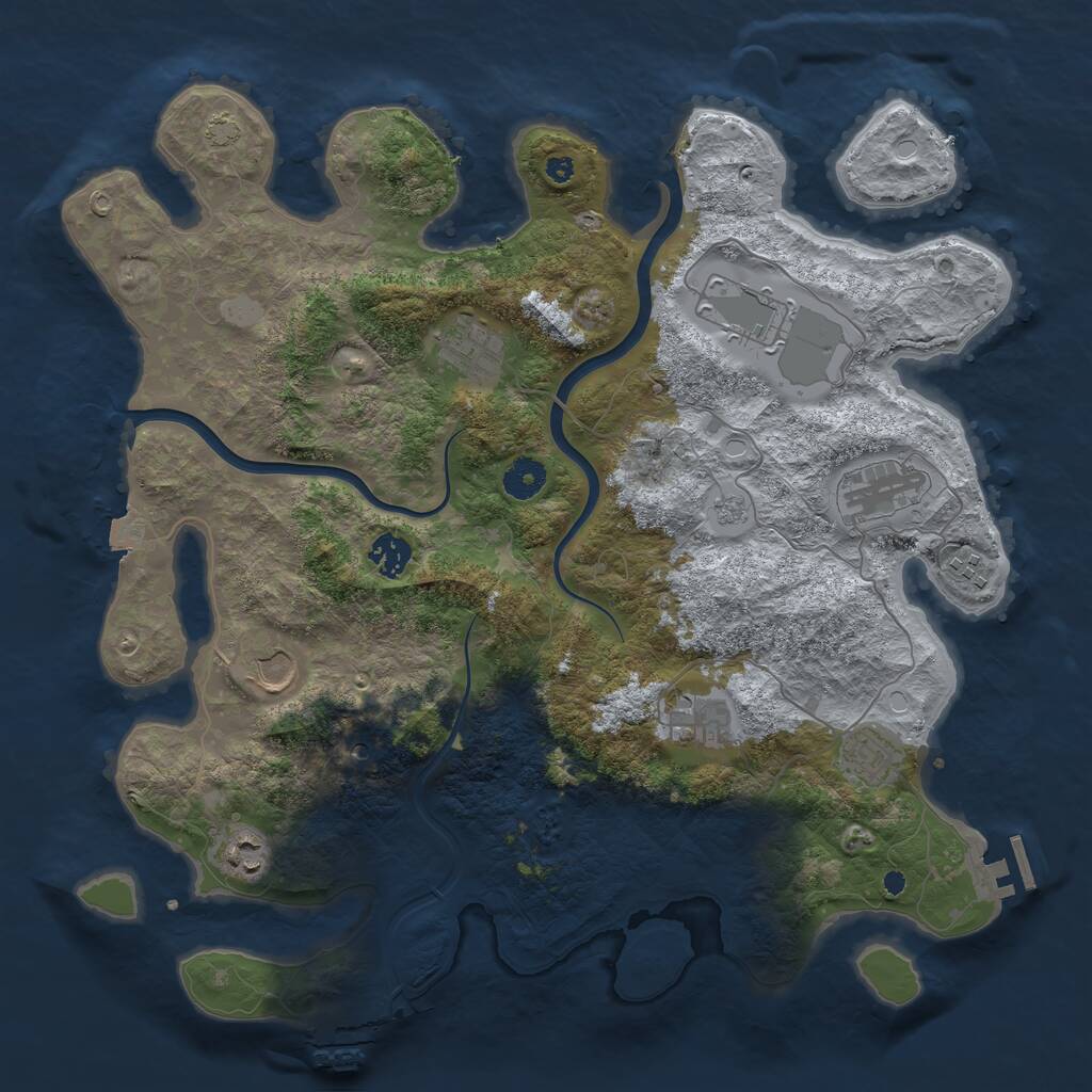 Rust Map: Procedural Map, Size: 3950, Seed: 1731306457, 15 Monuments
