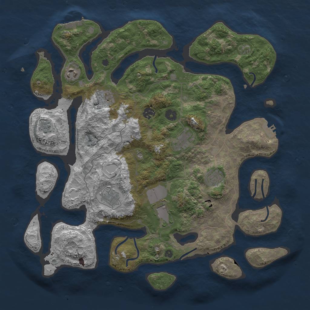 Rust Map: Procedural Map, Size: 4000, Seed: 7895, 16 Monuments