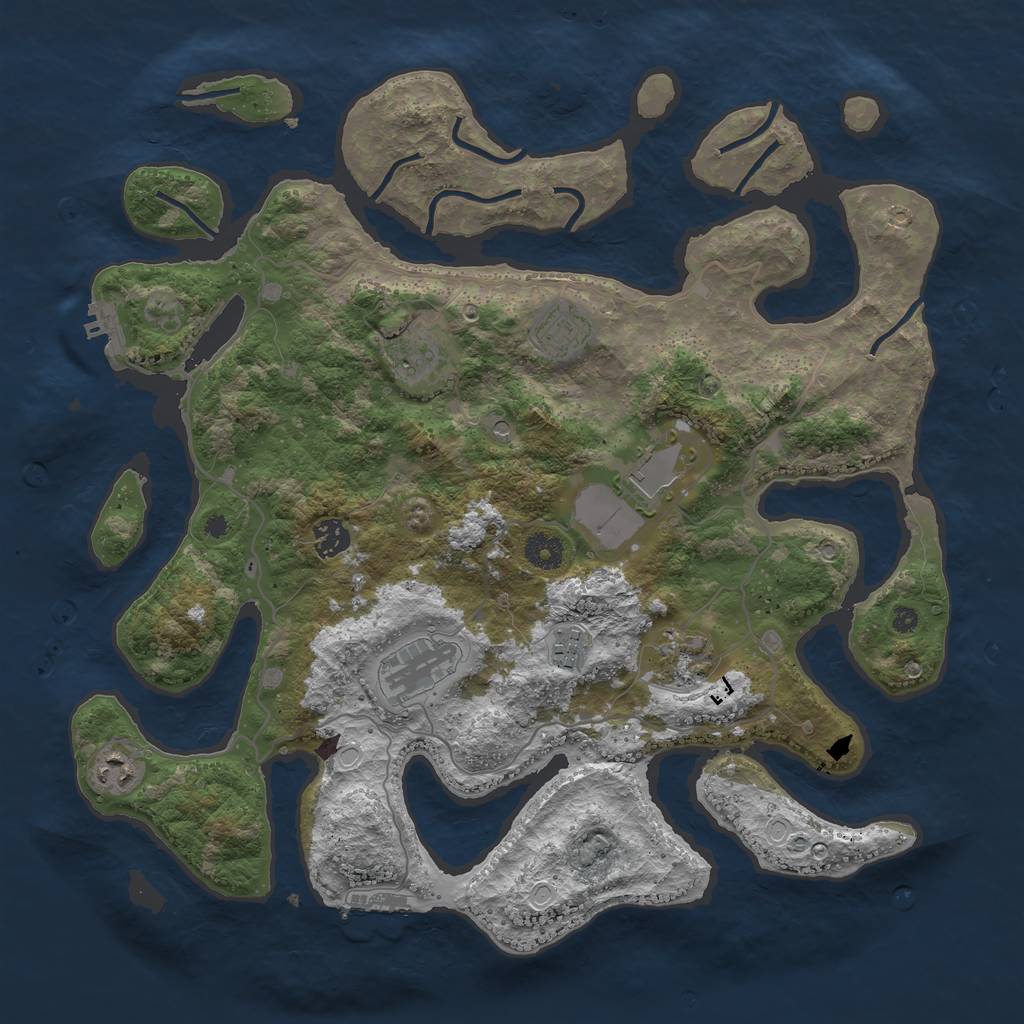 Rust Map: Procedural Map, Size: 4000, Seed: 1589761255, 16 Monuments