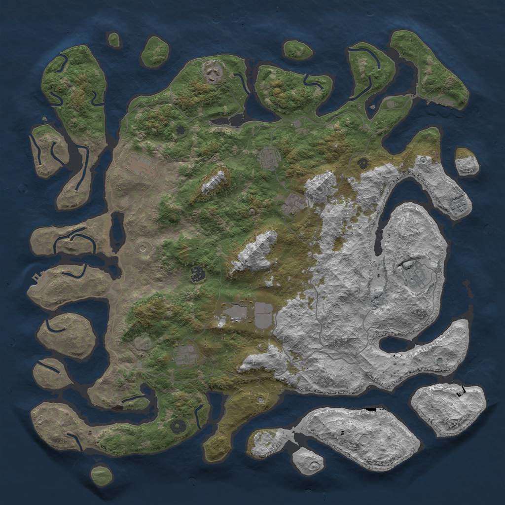Rust Map: Procedural Map, Size: 4999, Seed: 16245, 17 Monuments