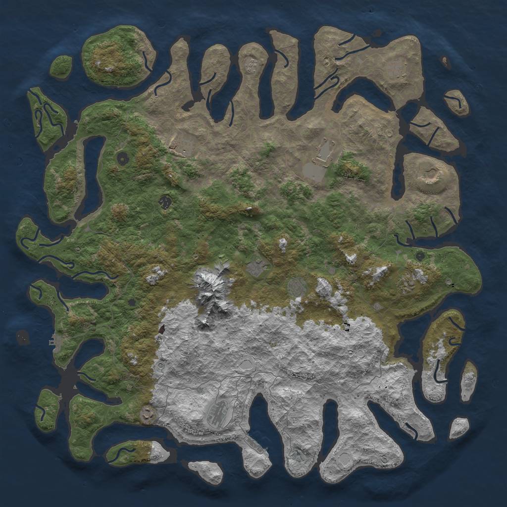 Rust Map: Procedural Map, Size: 6000, Seed: 29421340, 19 Monuments
