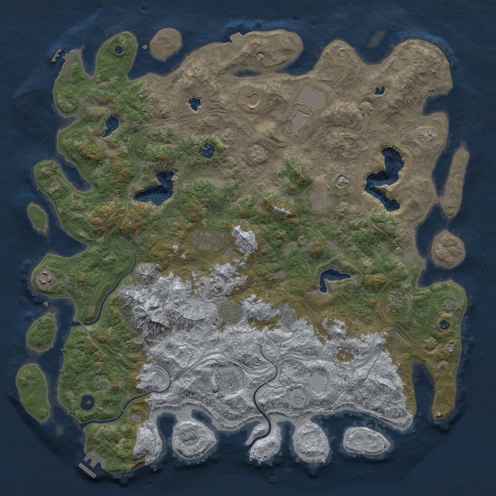 Rust Map: Procedural Map, Size: 5000, Seed: 19940414, 17 Monuments