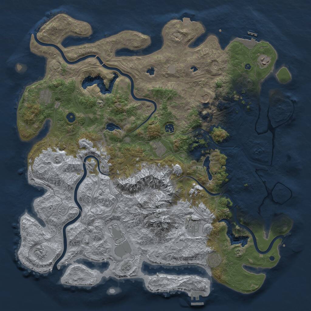 Rust Map: Procedural Map, Size: 5000, Seed: 122505891, 16 Monuments