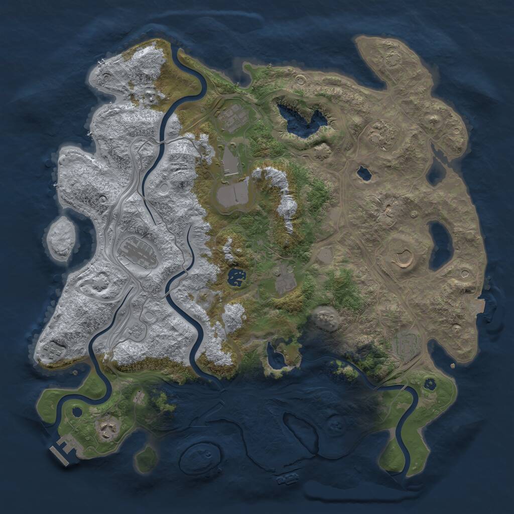 Rust Map: Procedural Map, Size: 4250, Seed: 1876853278, 16 Monuments
