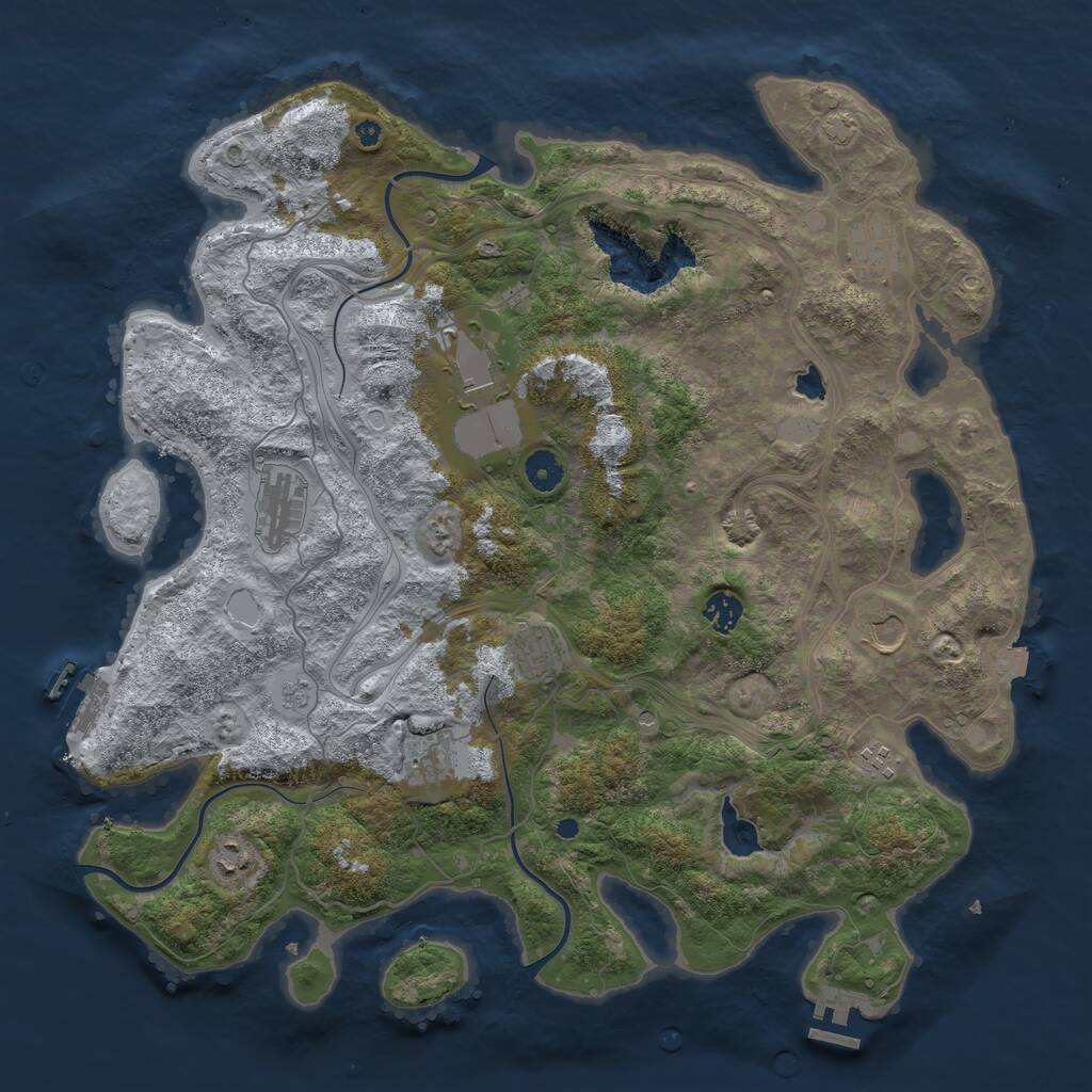 Rust Map: Procedural Map, Size: 4250, Seed: 1876853278, 15 Monuments