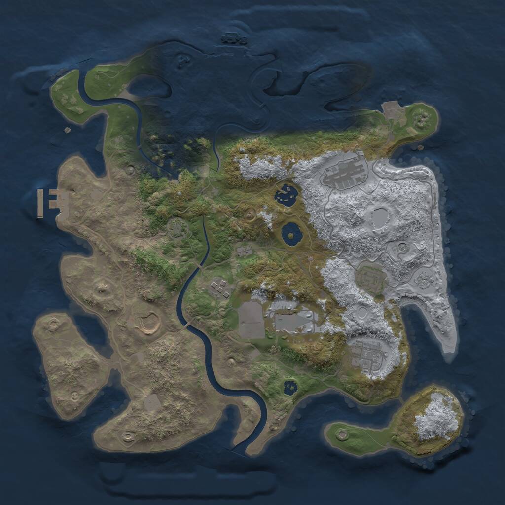 Rust Map: Procedural Map, Size: 3500, Seed: 806111795, 13 Monuments