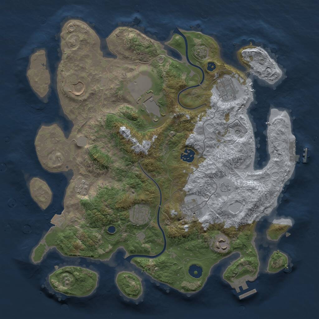 Rust Map: Procedural Map, Size: 3500, Seed: 1767065511, 14 Monuments