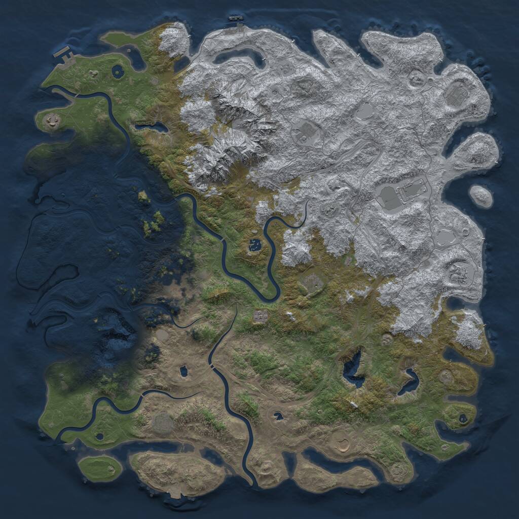 Rust Map: Procedural Map, Size: 6000, Seed: 1504213396, 17 Monuments