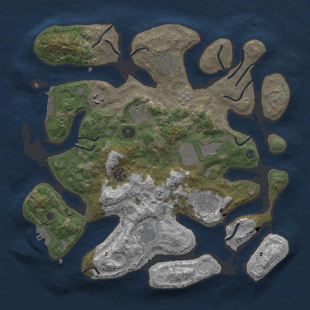 Rust Map: Procedural Map, Size: 3560, Seed: 1489761254, 16 Monuments