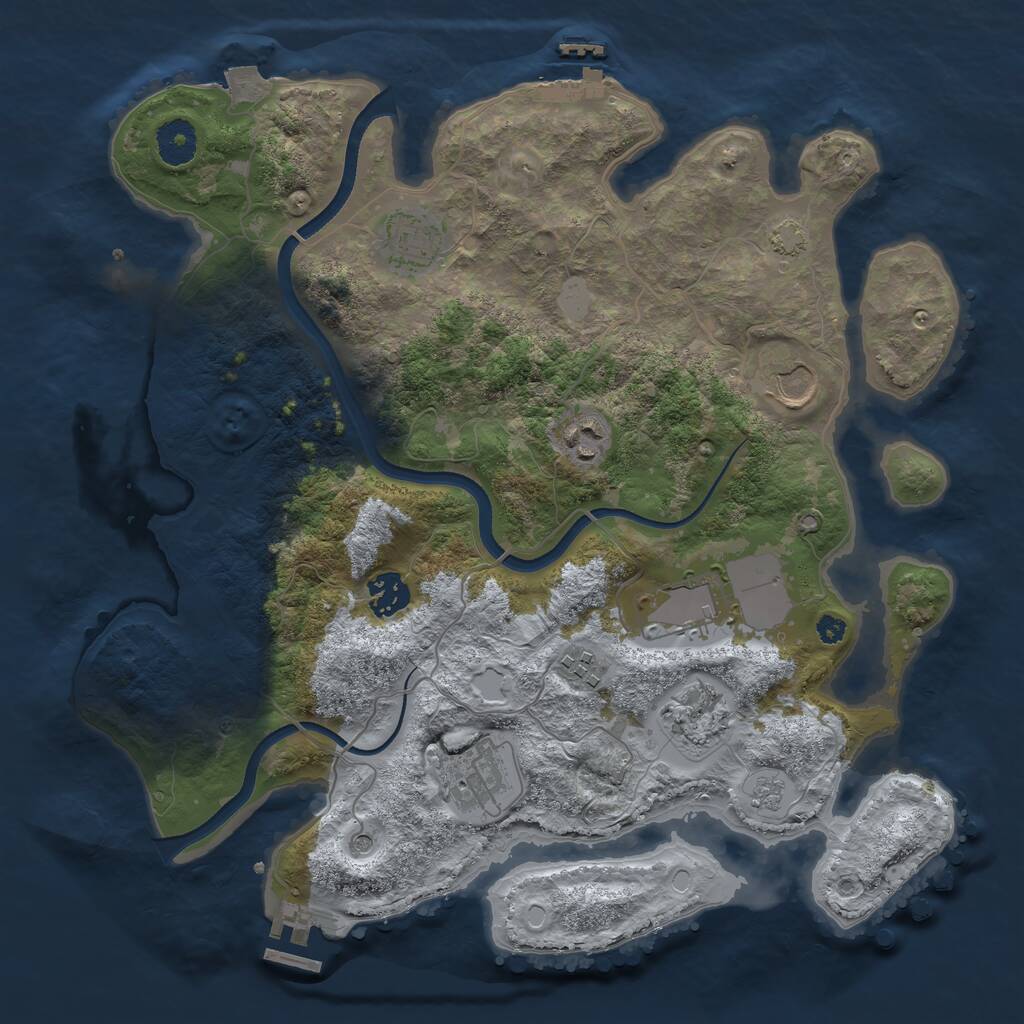 Rust Map: Procedural Map, Size: 3560, Seed: 1489761254, 14 Monuments