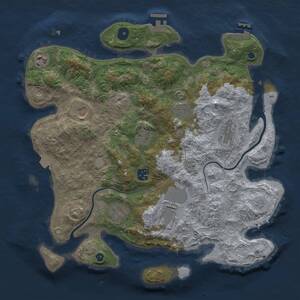 Thumbnail Rust Map: Procedural Map, Size: 3700, Seed: 87, 15 Monuments