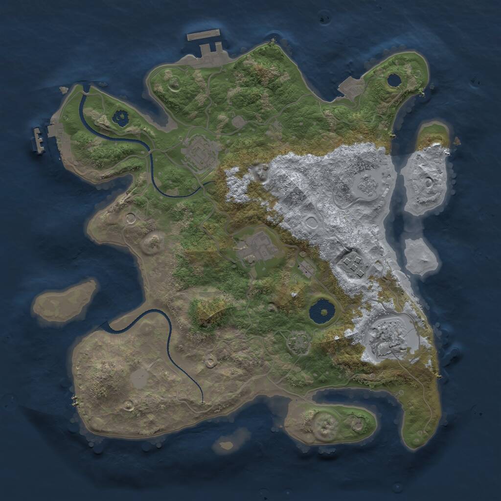 Rust Map: Procedural Map, Size: 3072, Seed: 1337, 10 Monuments