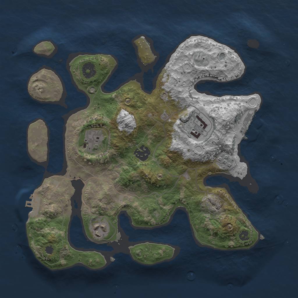 Rust Map: Procedural Map, Size: 3000, Seed: 252991694, 12 Monuments