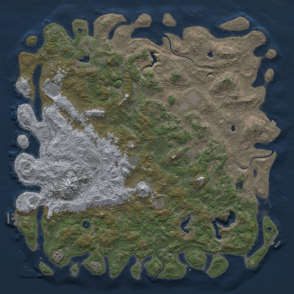 Rust Map: Procedural Map, Size: 6000, Seed: 13721, 17 Monuments