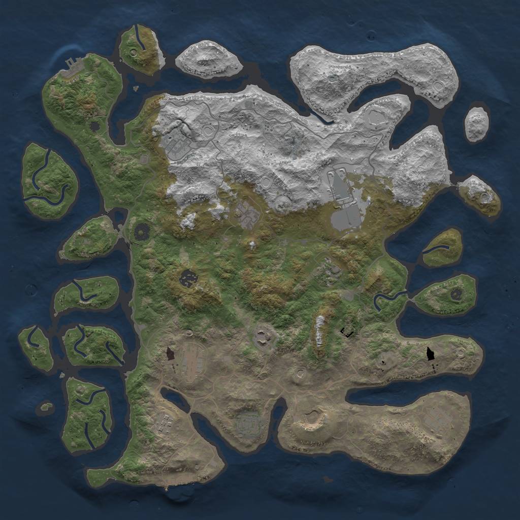 Rust Map: Procedural Map, Size: 4500, Seed: 356780495, 19 Monuments