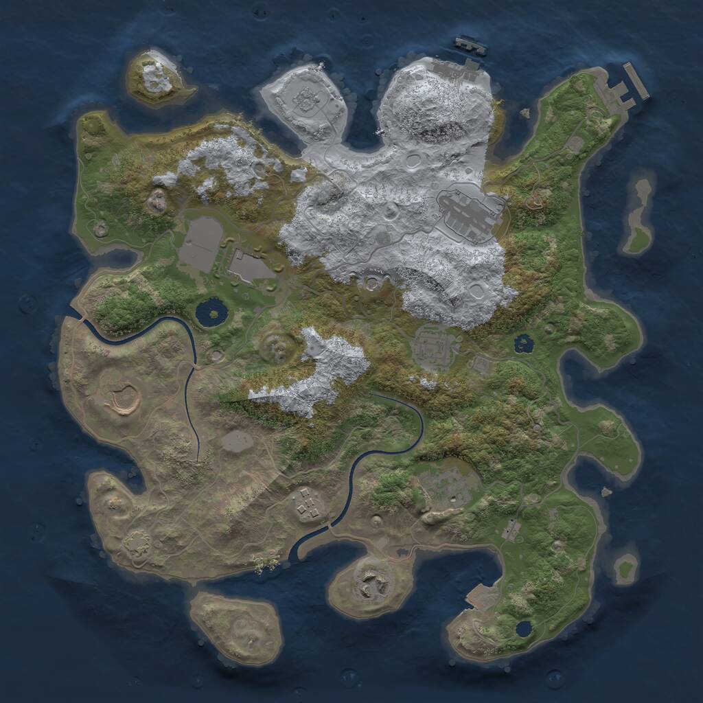 Rust Map: Procedural Map, Size: 3500, Seed: 713864852, 13 Monuments