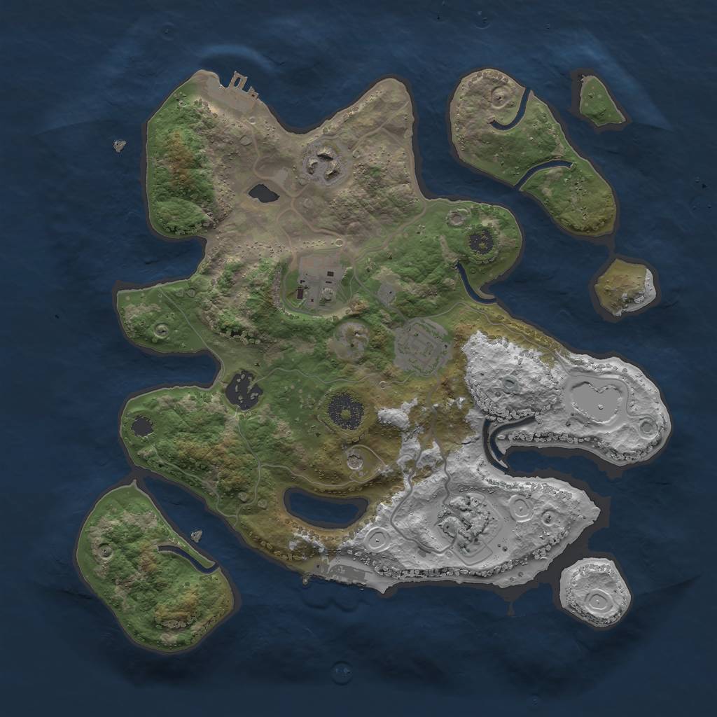 Rust Map: Procedural Map, Size: 3000, Seed: 147762732, 13 Monuments
