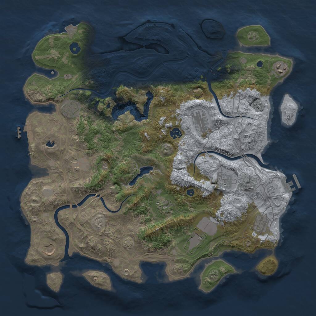 Rust Map: Procedural Map, Size: 4250, Seed: 1243021874, 17 Monuments